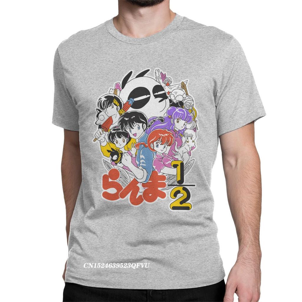 Awesome Ranma 1/2 Anime Changing Warrior T-Shirts Men Round Collar Pure Cotton Tshirt Harajuku Tees Adult Tops