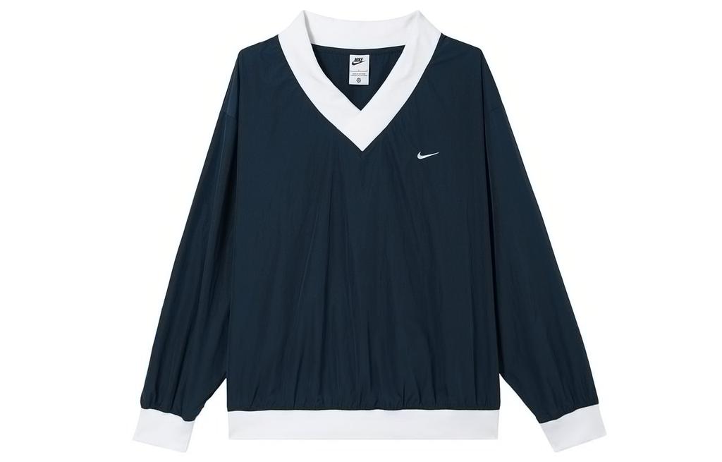 Nike Top Essenziale Sportivo da Donna Largo Tessuto Manica Lunga Scollo a V FV7650-480