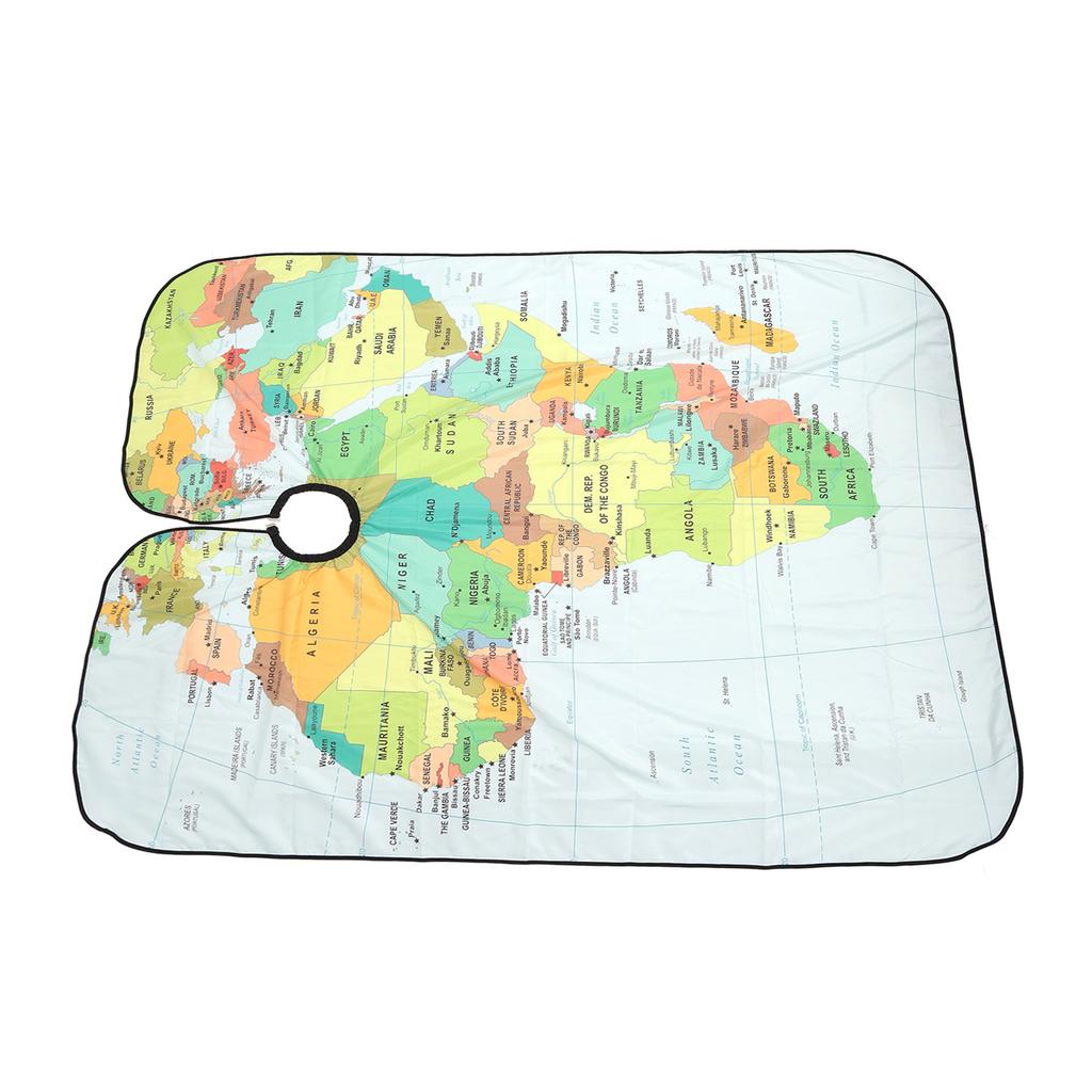 Waterproof Salon Large Hair Cutting Cape Adjustable Professional Map Print Stylist Hairdresser Apron for Adults