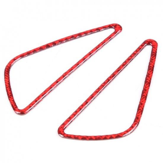 Red Carbon Fiber Dashboard Side Air Vent Trim Sticker For Seat Leon 2008-12