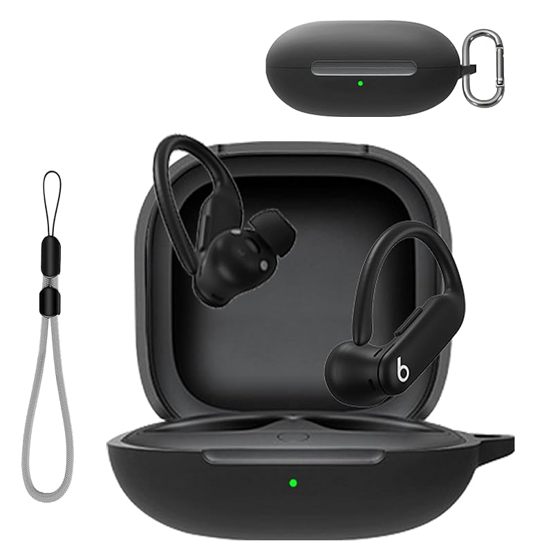 

Beats Powerbeats Pro 2 for case Cover [YANMONGI] Wireless earphones protective cover silicone protective case -With chain charging case cover visible