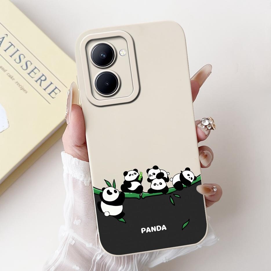For Realme 10 4G Case RMX3630 Cute Panda Cartoon Cover Soft TPU Phone Case For Realme 10 Pro Plus Pro+ Realme10 5G Fundas Bumper