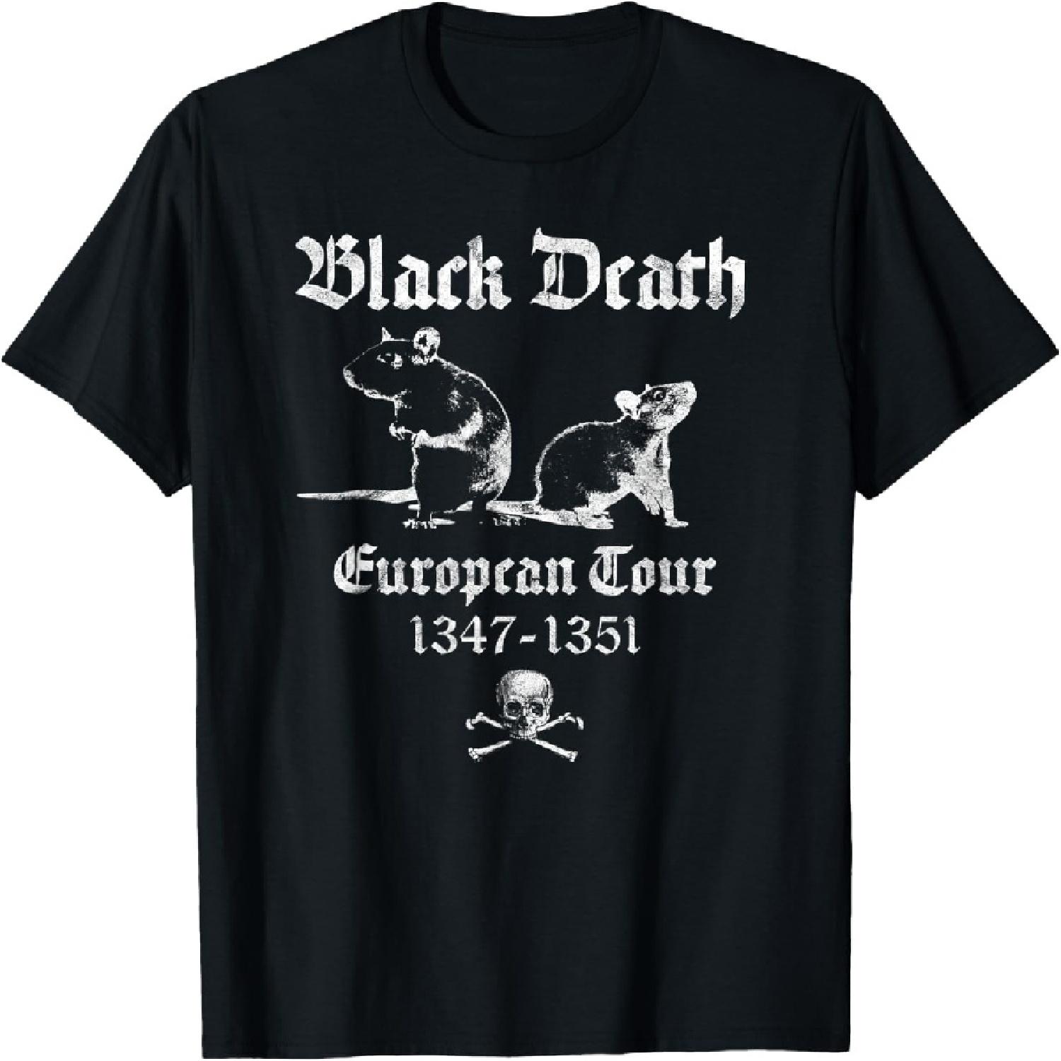 

Black Death Plague Occult Gothic Horror Satan Devil Black T-Shirt XXXXXL чорний