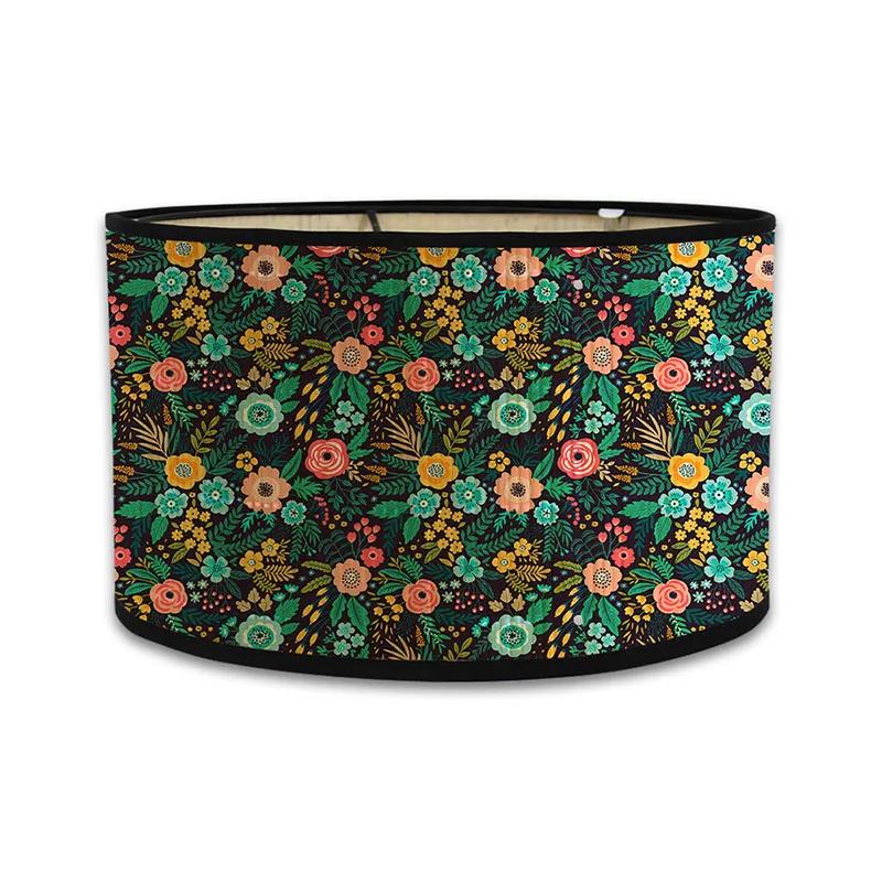 Japanischer Retro-Stil Bambus Lampenschirm Moderner Schlichter Blumenmuster Lampenschirm Ferienhaus Kronleuchter Lichtabdeckung Wandlampenschirm
