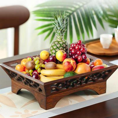 Chinese Style Solid Wood Fruit Bowl