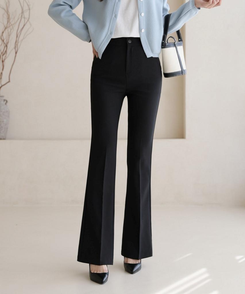 Ppaeppae Secret Banding Stretch Bootcut Black Slacks