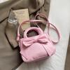 Premium bow portable small square bag women's fashion shoulder bag messenger bag