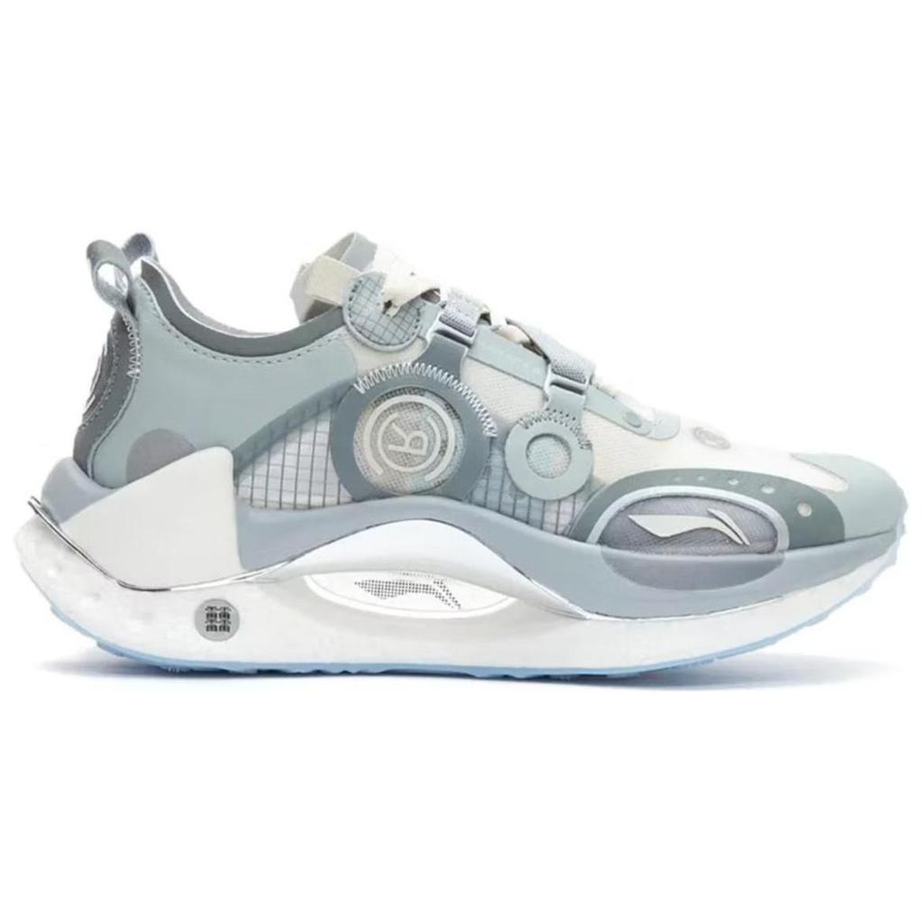 Li Ning Shadow CRC  Comfortable And Trendy Abrasion Resistant Breathable Low top Running Shoes Men's Gray White ARHR087-3