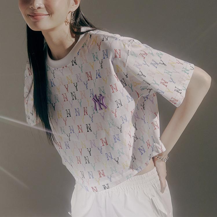 New MLB SS21 Straight T Shirt Women's White 31TSWX131-50W