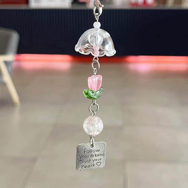 Jellyfish Star Lucky Leaf Wind Chime Keychain & Phone Lanyard Pendant