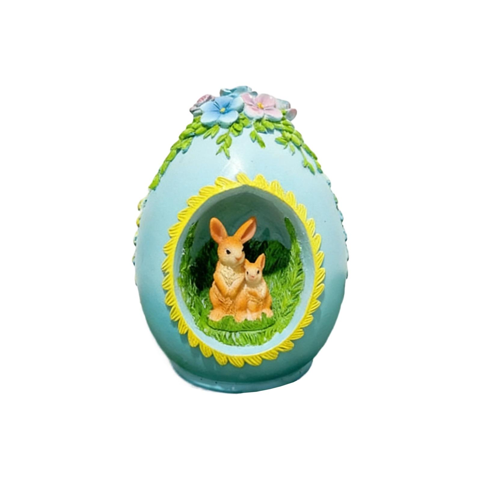 

Easter Resin Decor - Colorful Bunny & Egg Figurines, Festive Spring Table Centerpiece And Shelf Display For Holiday Cheer One Size синий
