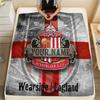 1 Stück Sunderland Association Football Club Benutzerdefinierter Name Gemustert Flanelldecke Geeignet für Alle Jahreszeiten für Heimdekoration Wärme und Komfort Geschenke Feiertag