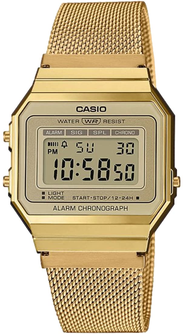 

CASIO цифровые часы Vintage Series Metal Mesh Band Gold Overseas Модель [Casio] A700WMG-9A Мужские Женские [Товар]