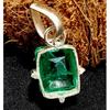 925 Sterling Silber 28,45 Karat Natürlicher Grüner Anhänger Zertifizierter Smaragdschliff Stein NS-542