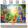 Cute Cartoon Dino Tapestry, Rainbow Mountain & Jungle Wall Hanging, Bright Prehistoric Animal Wall Decor for Kids Room