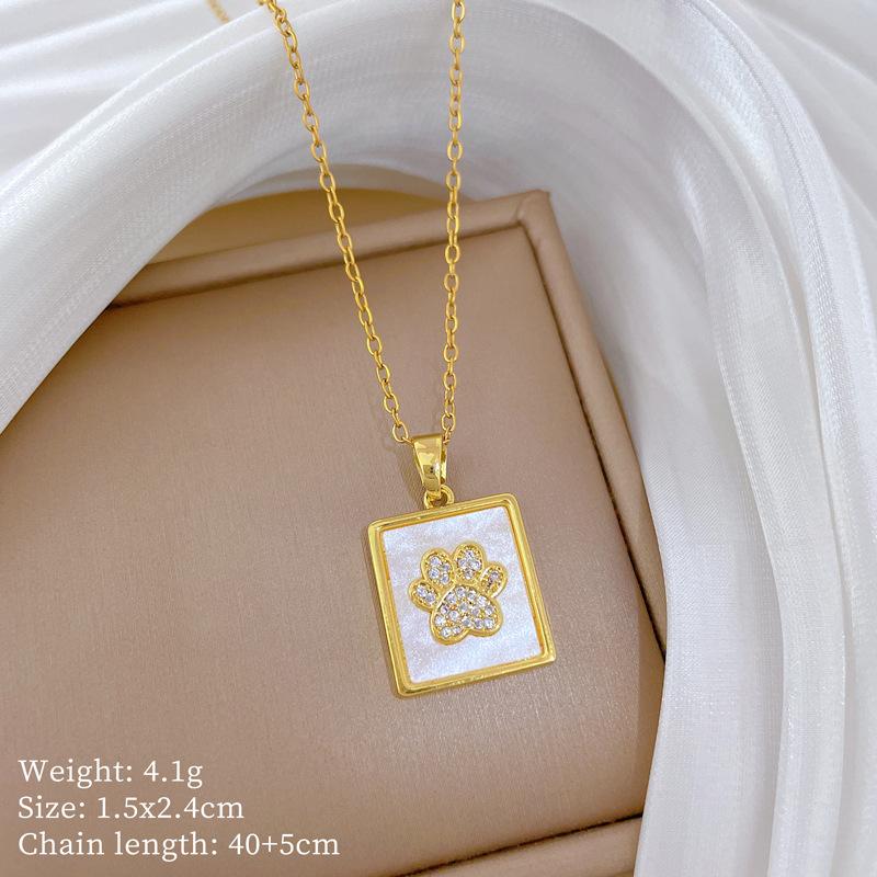 

Титанова сталь, Квадратний корпус, Кіготь кішки, Легкий розкішний темперамент, Розкішне повністю діамантове намисто, Жіночий універсальний ланцюжок на ключицю, Ланцюжок з титанової сталі