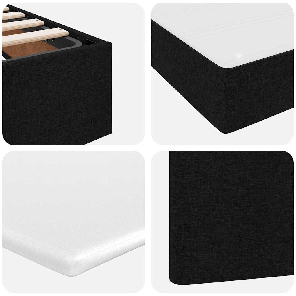 Storage Bed with Mattress Black 90 x 190 cm Polyester