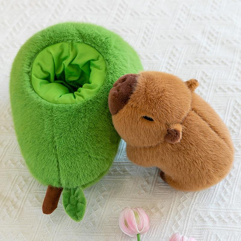 

Avocado Capybara Plush Toy - Internet Celebrity Stuffed Animal Doll 35 cm