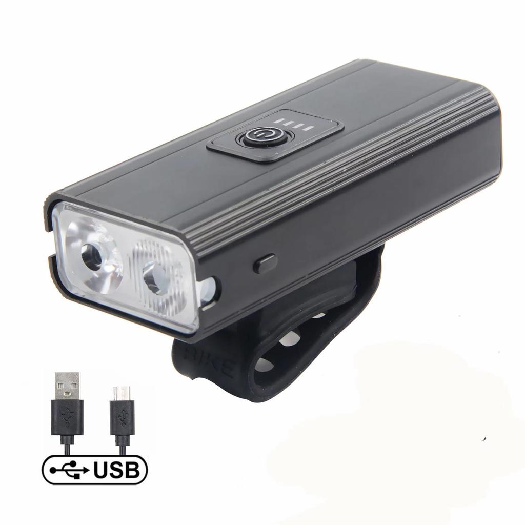 Dual T6 Aluminum Bike Headlight Set: High/Low Beam, USB Charging, Front & Rear Lights for Outdoor Riding