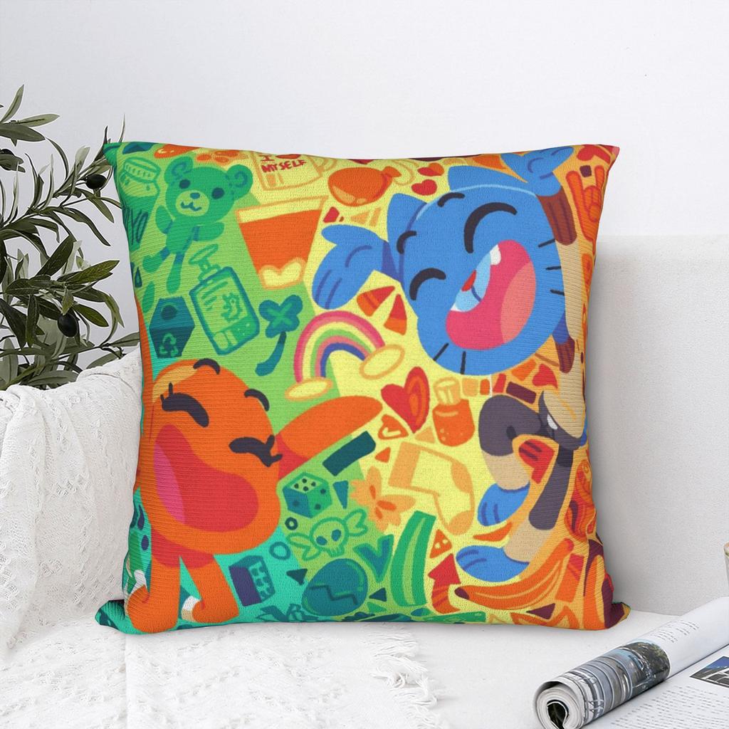 The Amazing World of Gum Ball Pillowcase Polyester Cushion Cover Decorative Cartoon Pillow Case Cover Home Drop Shipping 40*40cm