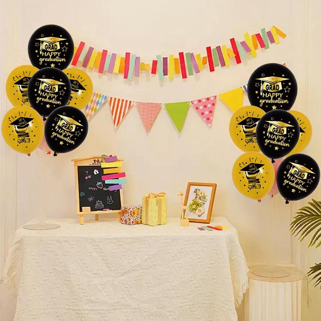 Graduation Party 12-inch Latex Balloons - Printed Celebration Decor for Teachers and Students