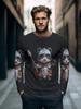 Warrior Cat Pattern Men's T-shirt Funny Animal 3D Print Long-sleeved Top All-season Base Layer Shirt Y2K Harajuku Streetwear
