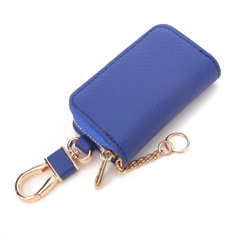 New PU Leather Car Key Bag Wallet Keychain Fashion Zipper Key Holder Organizer Simple Mini Car Key Case
