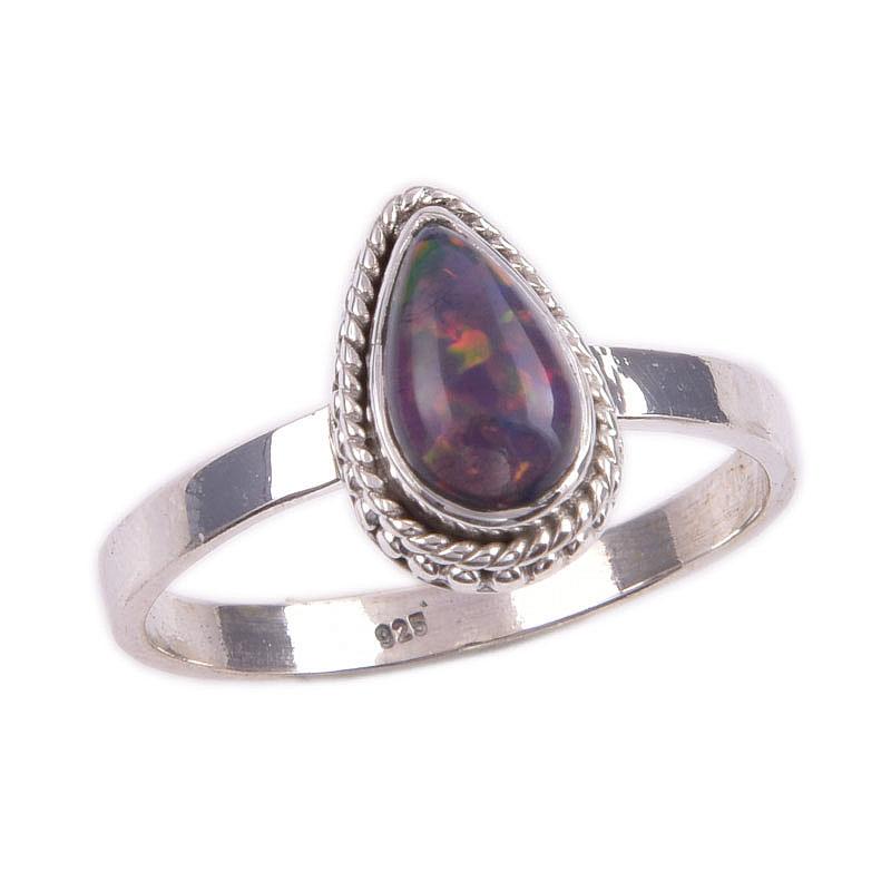 Natural Ethiopian Opal Gemstone Handmade 925 Solid Sterling Silver Ring S.9 F2s72