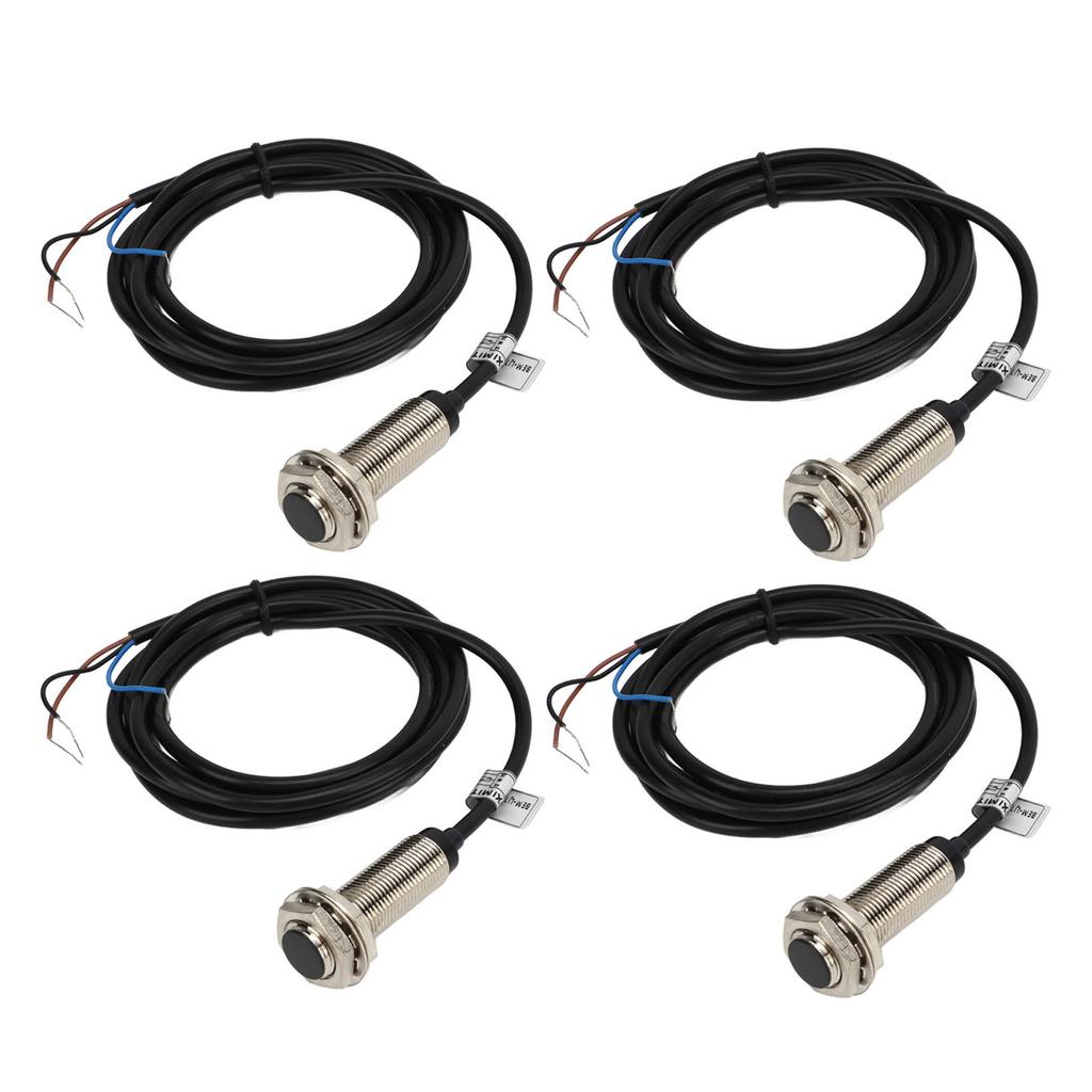 4Pcs 12mm Inductive Proximity Switch PNP 3 Wire Normally Open IP67 NO Contact Proximity Sensor