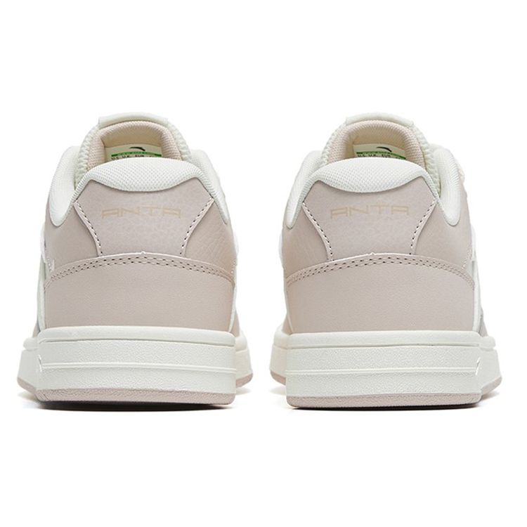 Anta Lightweight Durable Low-Top Skate Shoes Women Sneakers White Gray Pink 122258068-4
