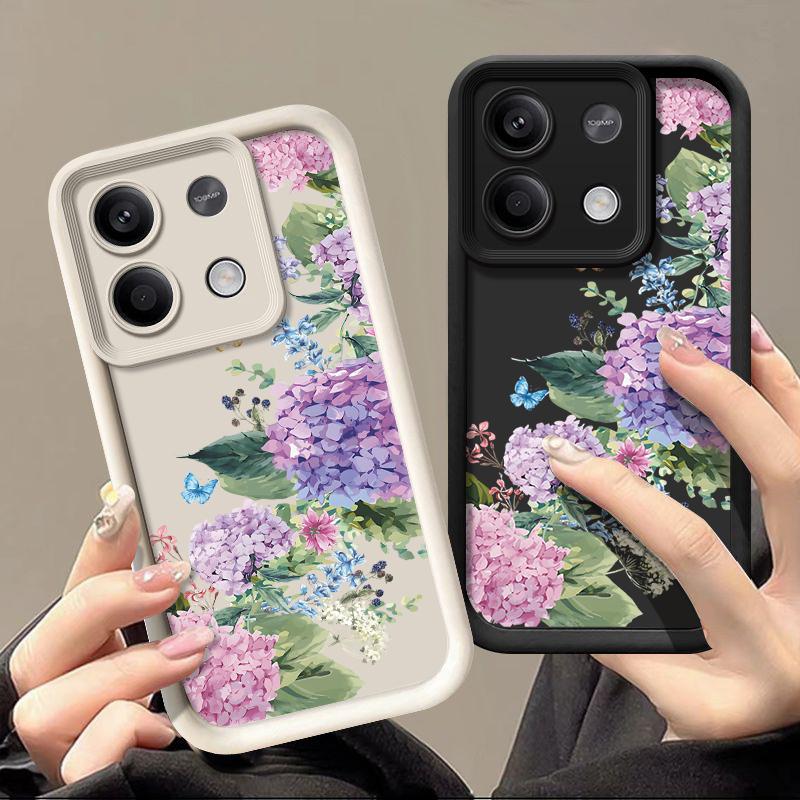 Fashion Flower Pattern Phone Cover For Xiaomi Redmi Note 13 12 4G 11 10 Pro Max 13T 11T Poco F6 X6 X5 Pro Floral Matte Shockproof Soft Silicone Cover