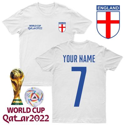 Personalised England T-Shirt Football Name Number Tee #WC