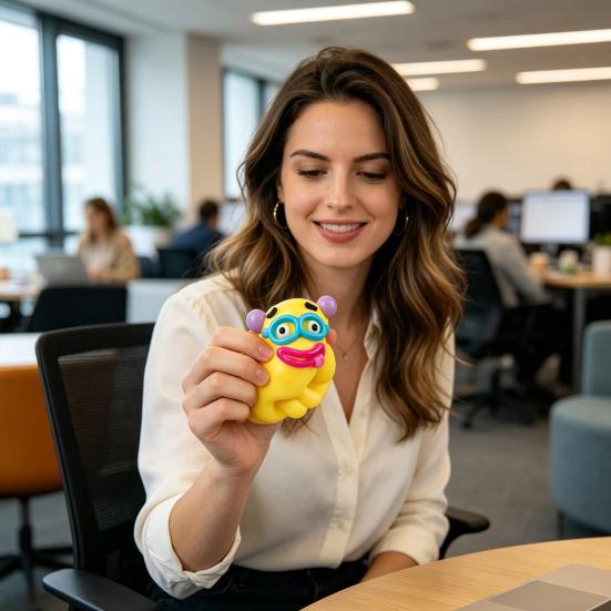Cartoon Face Stress Ball Anxiety Relieving Moldable Dog Face Squeeze Toy Slow Rising Soft Stretchy Hand Relaxing Sensory Fidget Toy