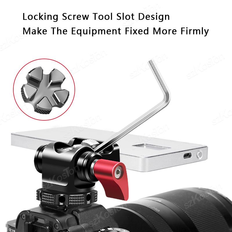 Quick Release Monitor Holder Camera Clamp Swivel and Adjustable Monitor Mount with Cold Shoe/ARRI/NATO Mount