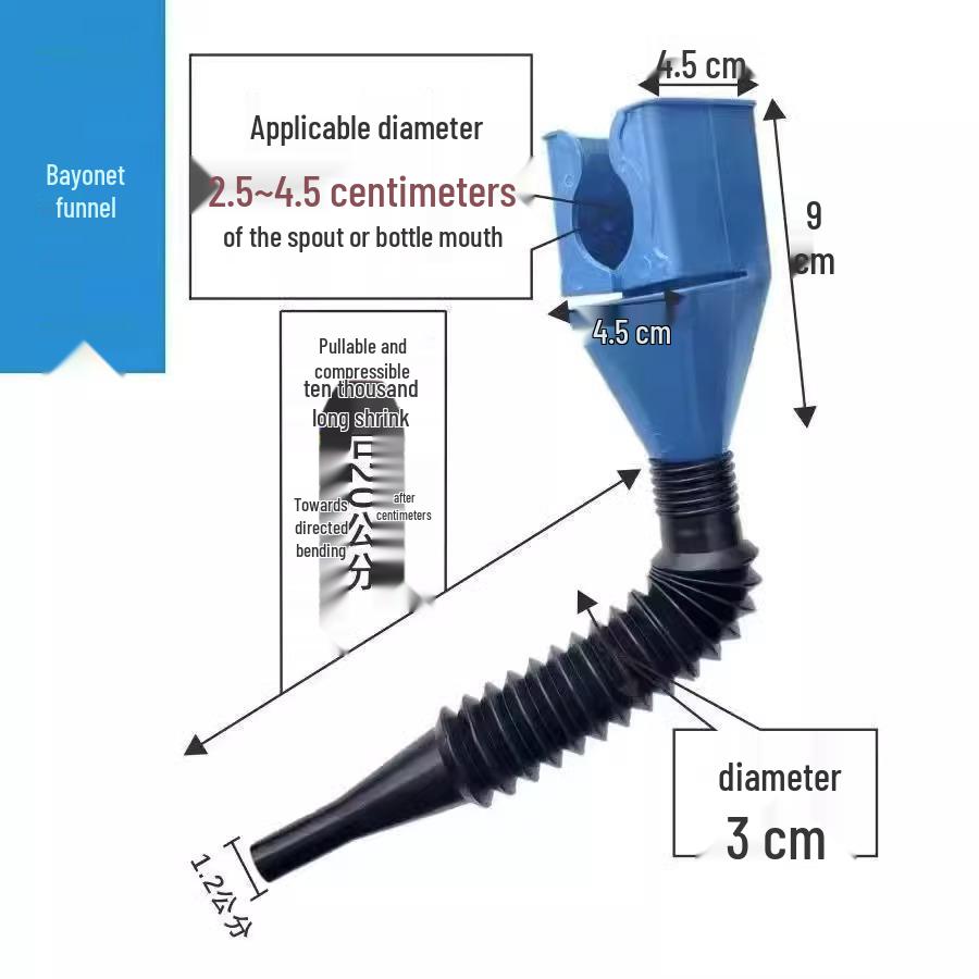 Portable Folding Telescopic Hose Gasoline Funnel for Motorcycle Filling