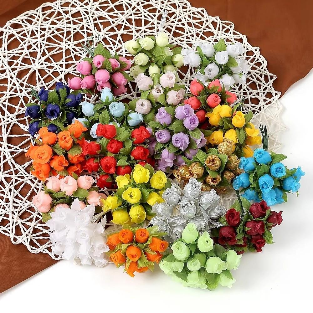 12 Heads Simulated Rose Bouquet Silk Rose Small Bundle Simulation Flowers Realistic Soft Flower Bouquet Photography Props