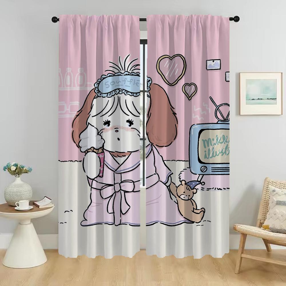 Kitchen Curtains for Living Room Mikko Home Interior Curtains 2 Pieces Halloween Decoration Shades Tulle for Bedroom Partition