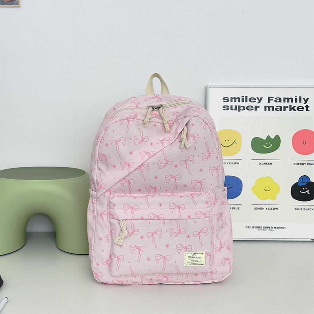 Čerstvý Trendy Motýlek Puntíkovaný Tištěný Batoh Nylonový Lehký Velká Kapacita Dívčí Batoh Školní Studentský Batoh