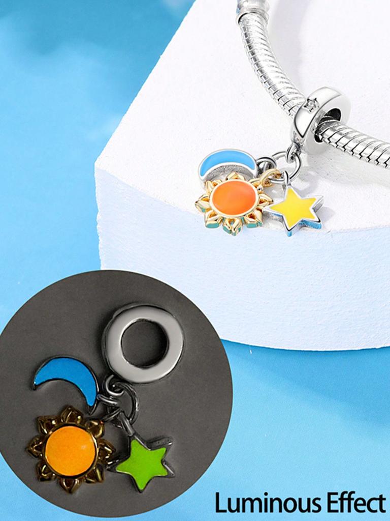 Charms Plata Moon Stars Sun Beads Charm Copper Plated Fit Charms Copperoriginal Bracelet For Jewelry Making Diy Charm