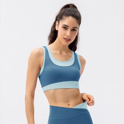 Women's High-Impact Integrated Contrast Yoga Sports Bra Vest