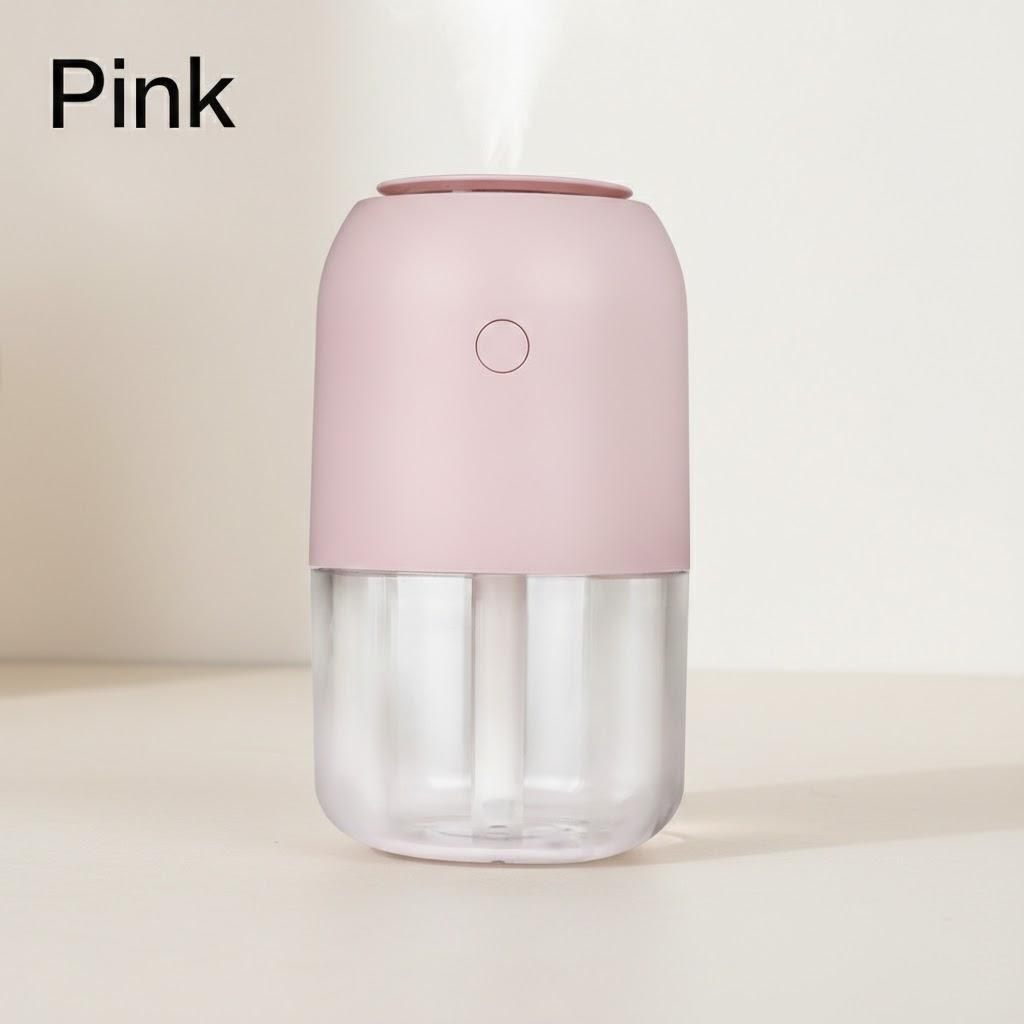 

Mini USB Rechargeable Humidifier Colorful Round Aroma Diffuser Silent Cool Mist for Car Office Travel Home Use рожевий