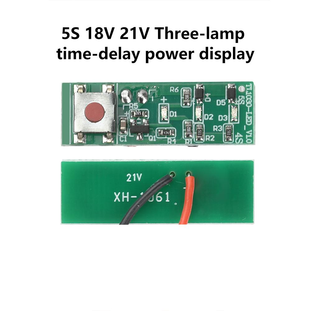 18V/21V Battery Capacity Indicator Three-light Delayed Power Display Battery Shell Universal Accessories Battery capacity indica