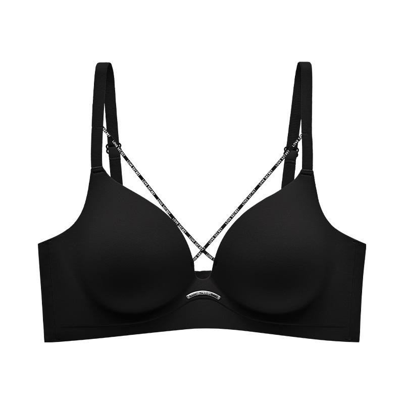 Leopard Print Wire-Free Push-Up Bra with Anti-Sagging Side Support