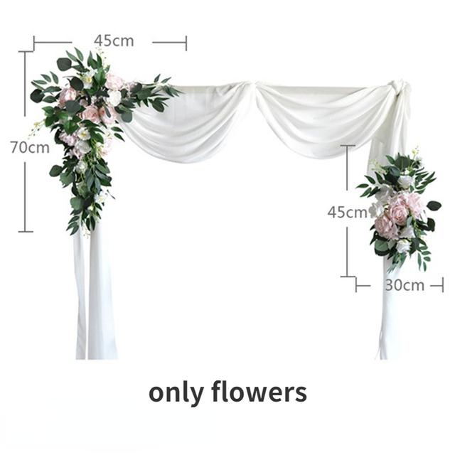 2pcs Artificial Wedding Arch Flowers Greenery Arbor Floral Arrangement Party Reception Backdrop Decor Multiple Style Ceremony