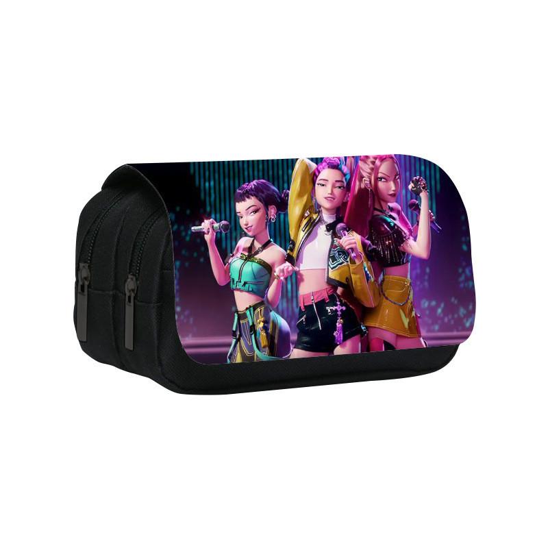 Kpop Demon Hunters Pattern Pencil Organizer With Durable Polyester Material For Students