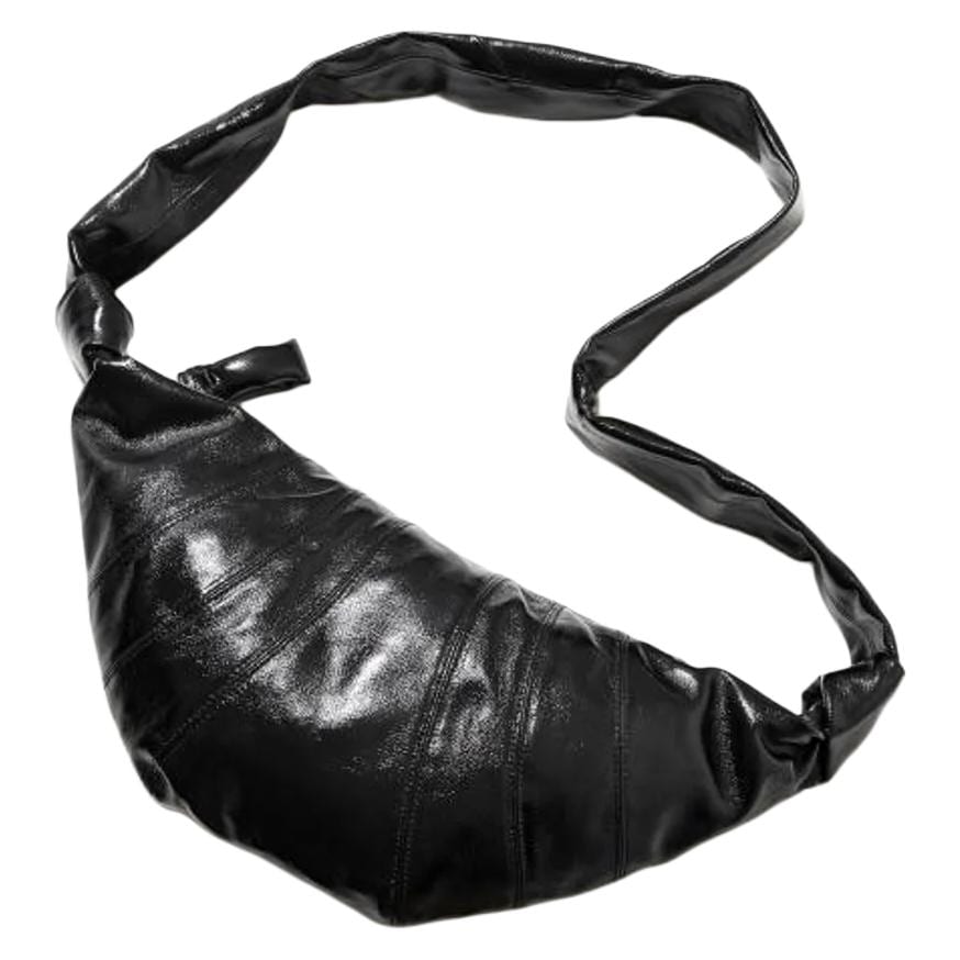 Lemaire Cotton Croissant Bag Croissant Shoulder Bag Medium Women's Black BG0001-LF1329-BK999