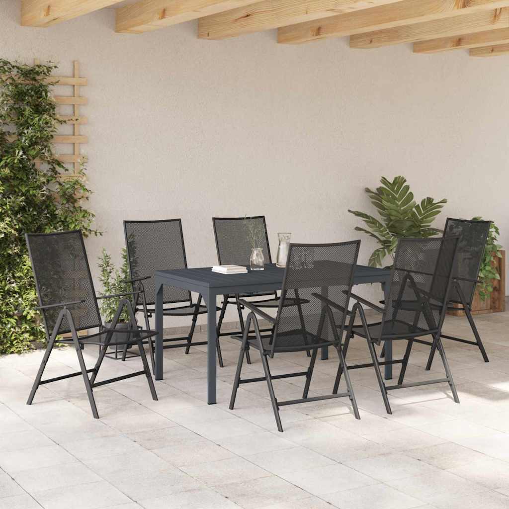 Garden Dining Set 7 pcs Anthracite Powder Coated Steel
