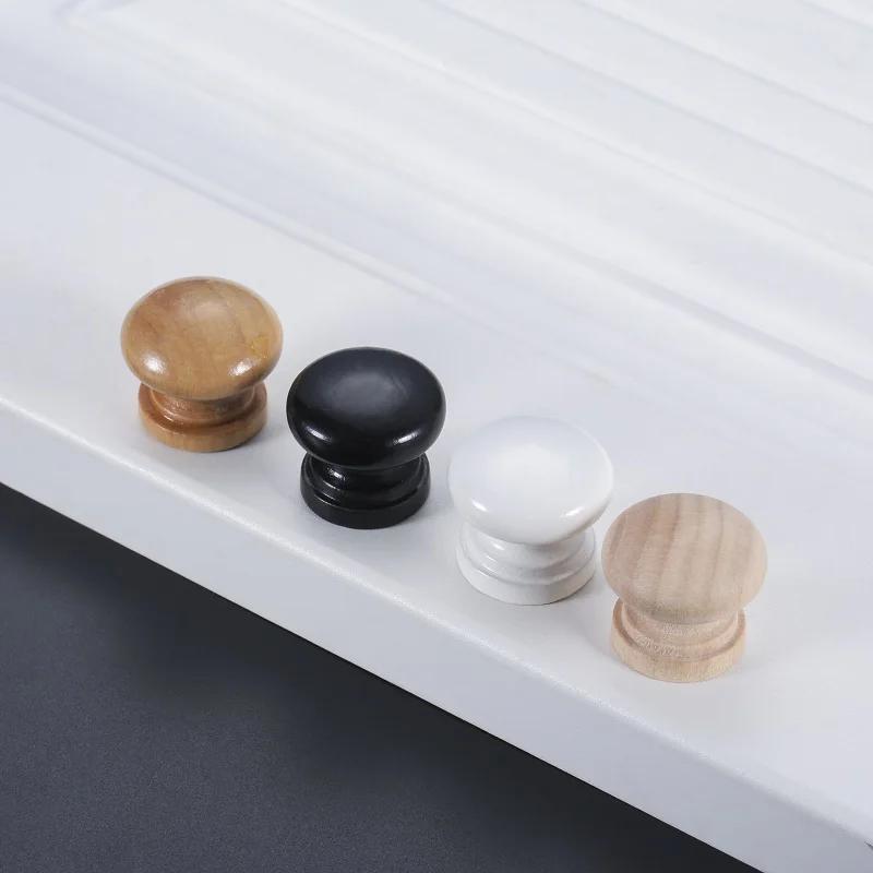 5Pcs Wood Cabinet Mini Pull Knob Round Handles Drawer Knobs for Dresser Wardrobe Door Furniture Hardware Home Decor with Screws