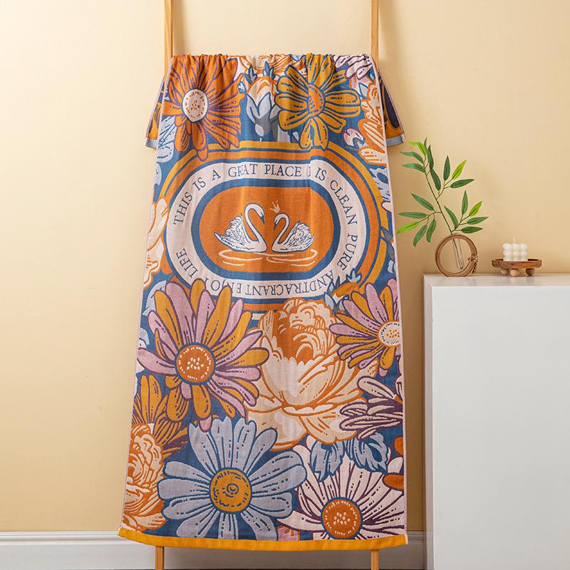 Gauze Quick-Dry Pure Cotton Oversized Bath Towel for Men & Women