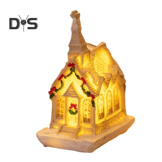 

Украшение в виде снежной хижины, рождественская фигурка в виде заснеженной хижины с теплыми огнями, миниатюрные украшения в виде зимней хижины из смолы для домашнего декора B